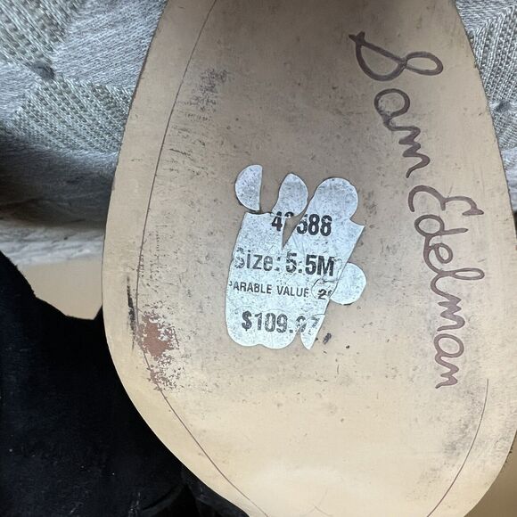 Sam Edelman Thora Black Suede Knee High Boot Block Heel Side Zip Women 5.5 - Picture 13 of 16